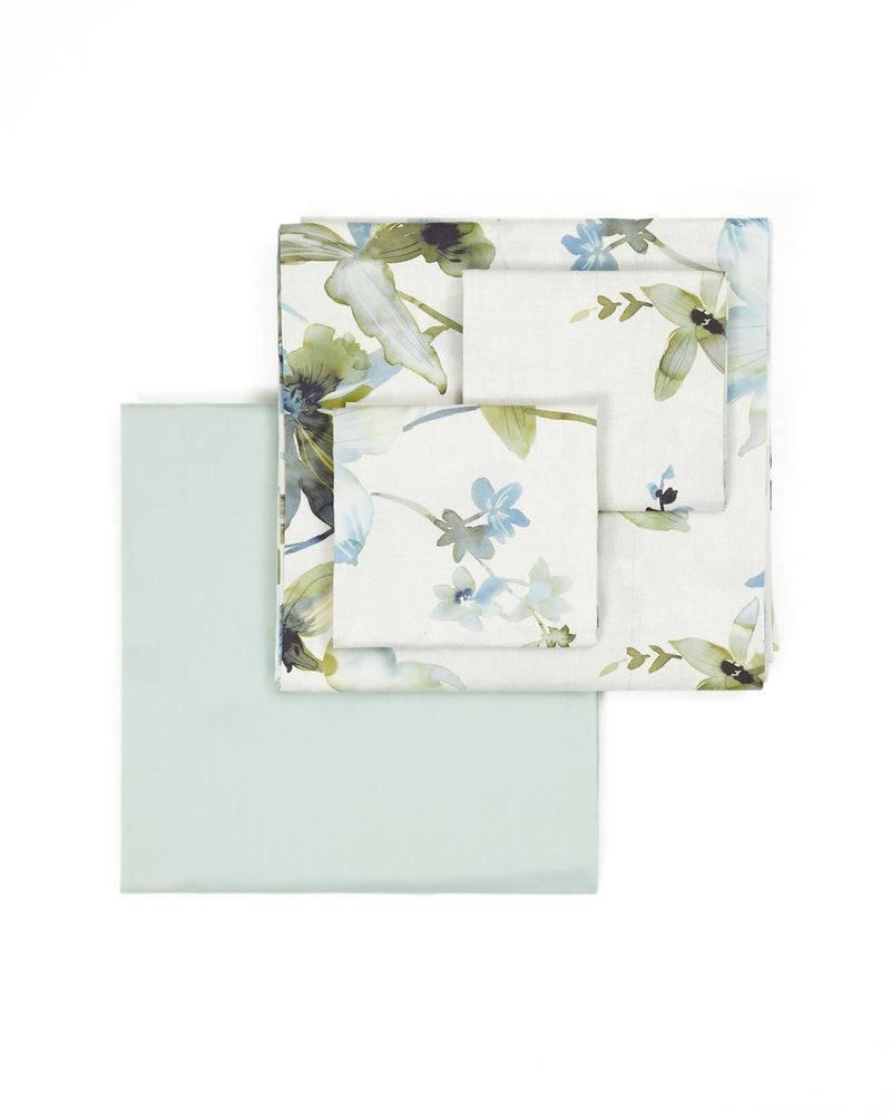 Lanerossi Orchidee completo lenzuola in raso di cotone Moda