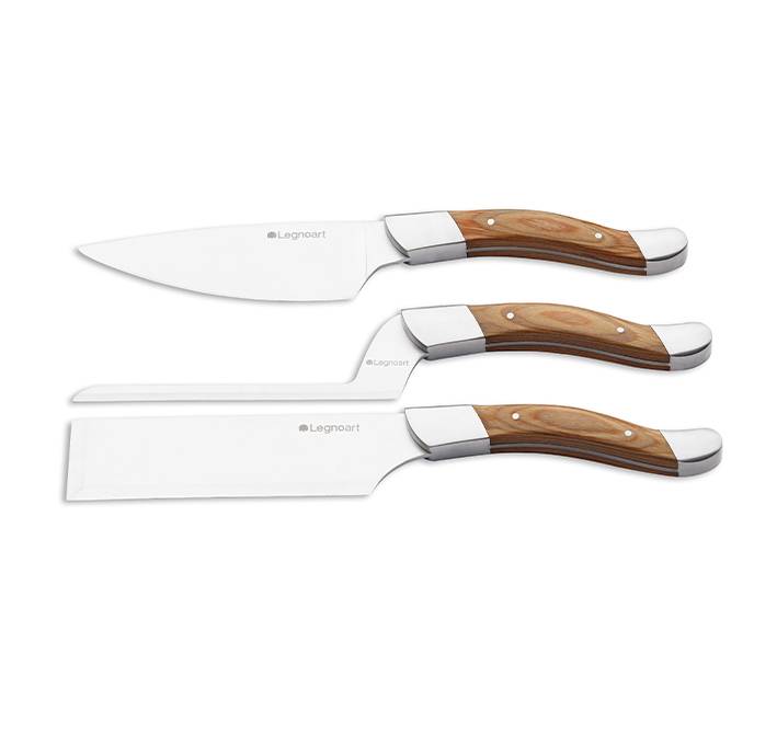 Legnoart Fromager Set di coltelli da formaggio con coltello per formaggi cremosi, duri e morbidi
