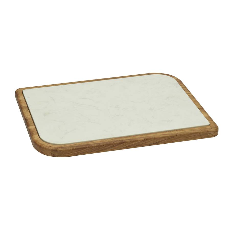 Legnoart Cheese Place Piatto formaggio in legno di rovere con inserto in marmo