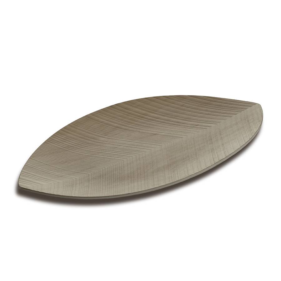 Legnoart Leaf Vassoio elegante e leggero in legno di acero curvato con incisione tridimensionale e finitura a mano
