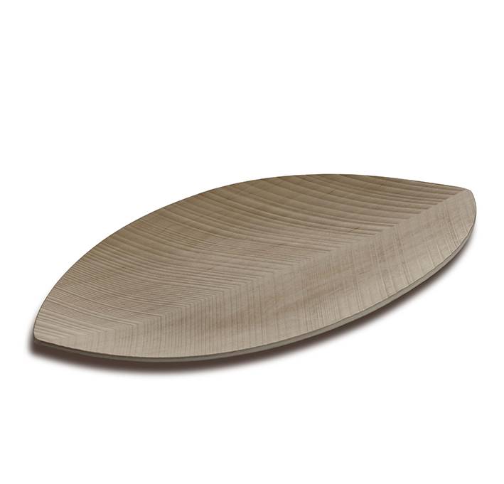 Legnoart Leaf Vassoio elegante e leggero in legno di acero curvato con incisione tridimensionale e finitura a mano