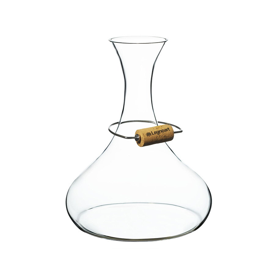 Legnoart Langhe Decanter in cristallo soffiato senza piombo, con anello presentatappo