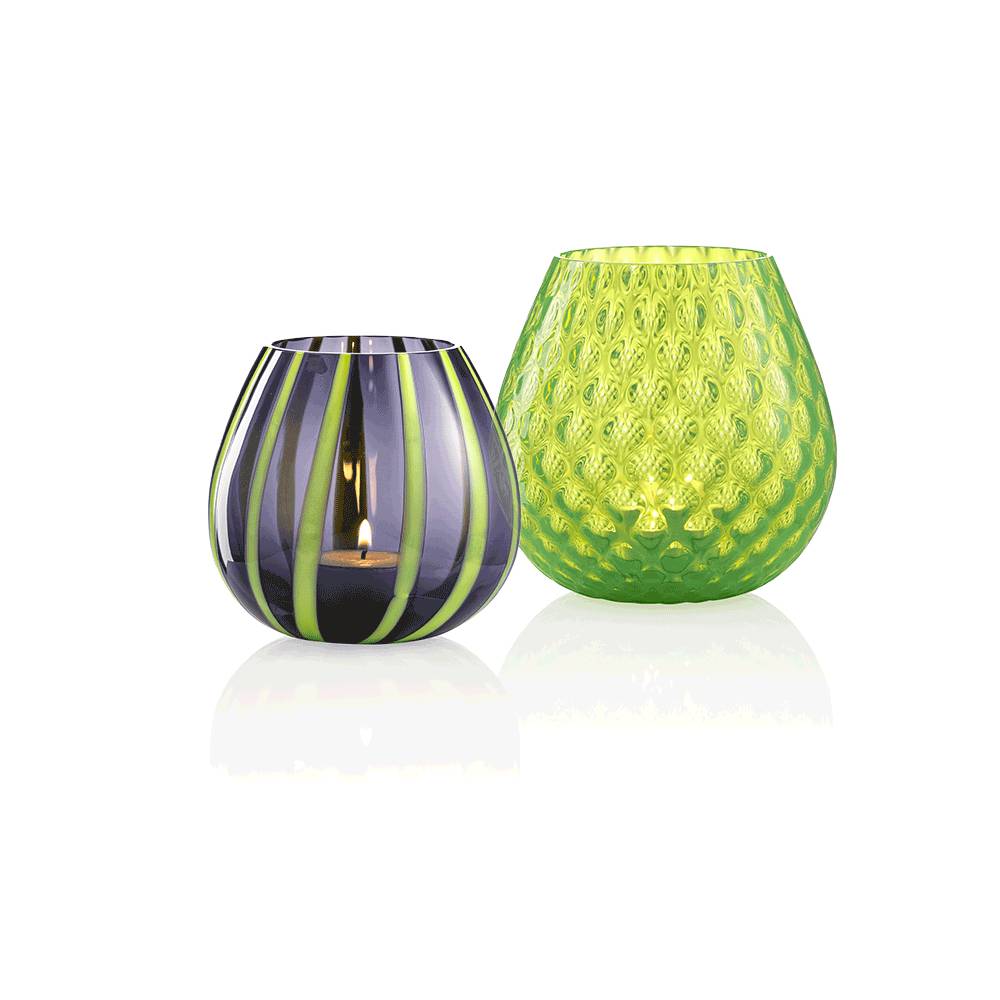Masonmoretti Set of 2 Macramé & String Acid Green and Periwinkle In vendita