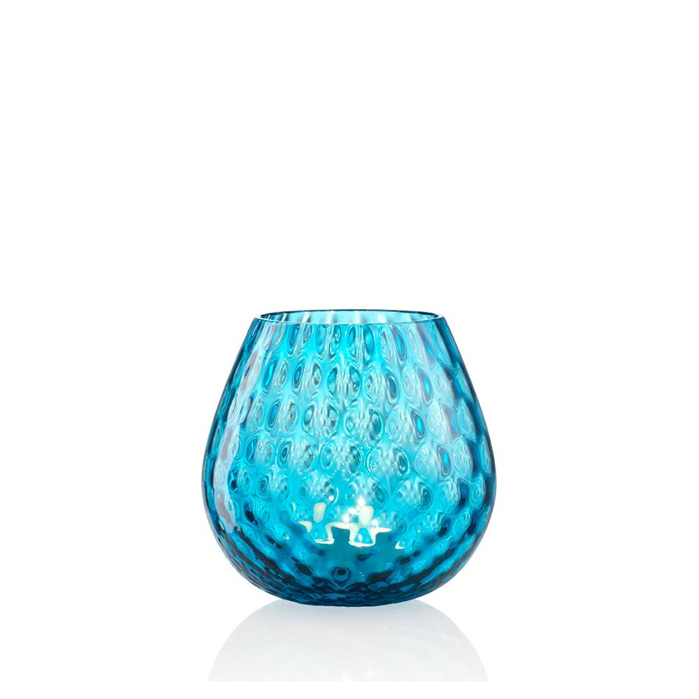 Masonmoretti Candle Holder Macramè Medium Turquoise Liquidazione