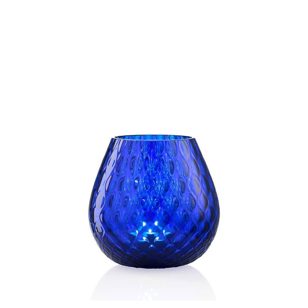 Masonmoretti Candle Holder Macramè Medium Blue Ritorno libero