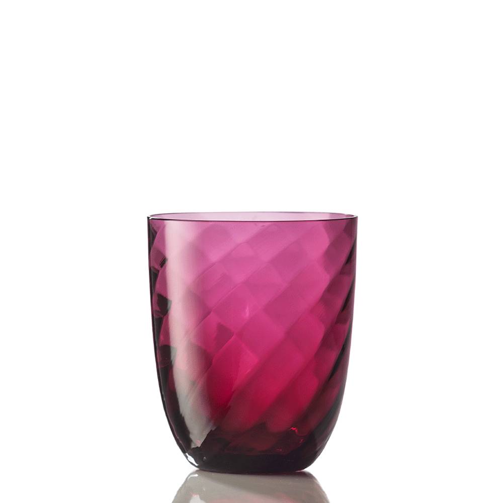 Masonmoretti Water Glass Optic Twisted Ruby Red Novità