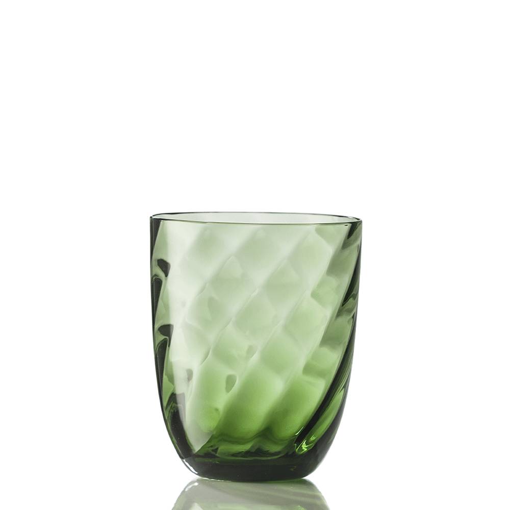 Masonmoretti Water Glass Optic Twisted Green Soraya Offerta