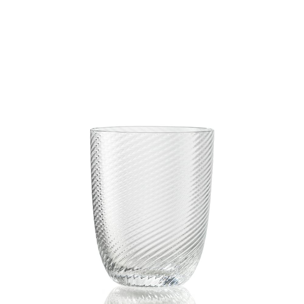 Masonmoretti Water Glass Idra Twisted Striped Transparent Spedizione gratuita