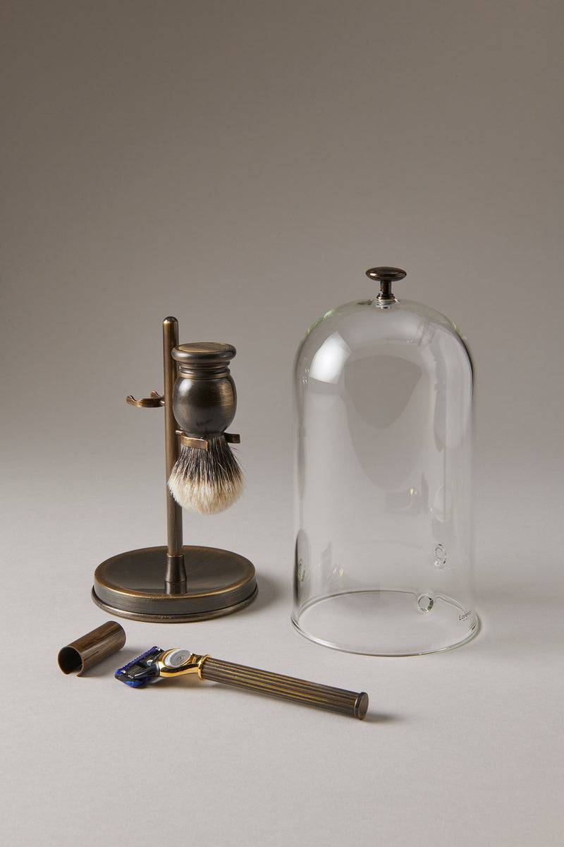 Lorenzi Milano Set barba toilette con campana in Ottone anticato Italia
