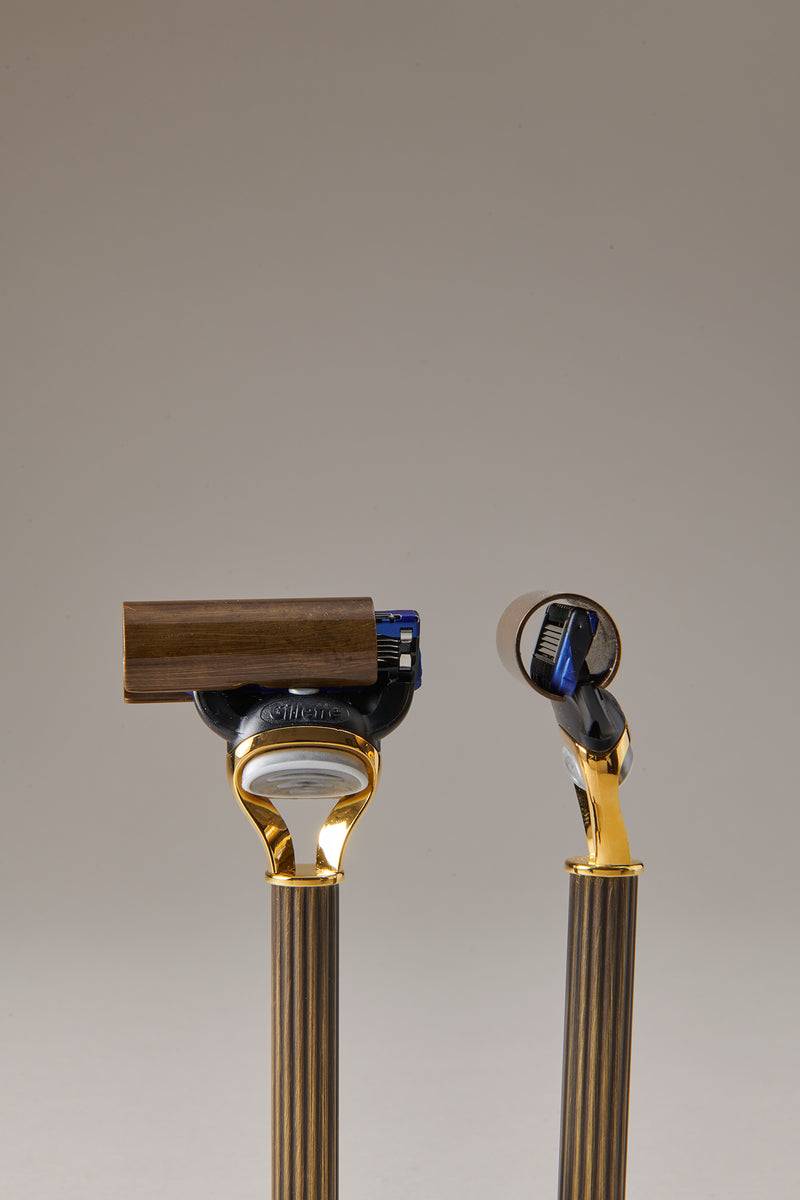 Lorenzi Milano Set barba toilette con campana in Ottone anticato Italia