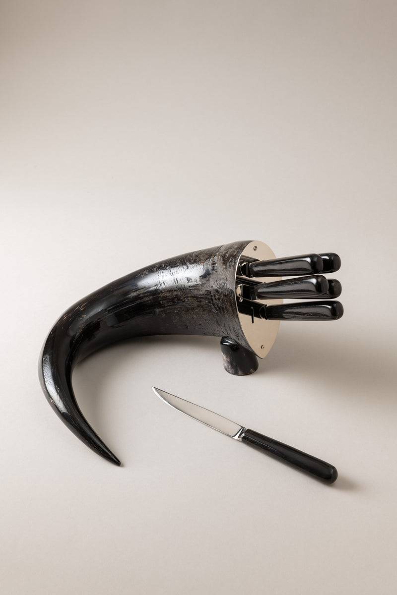 Lorenzi Milano Completo coltelli bistecca in Bufalo nero Offerta speciale della fabbrica
