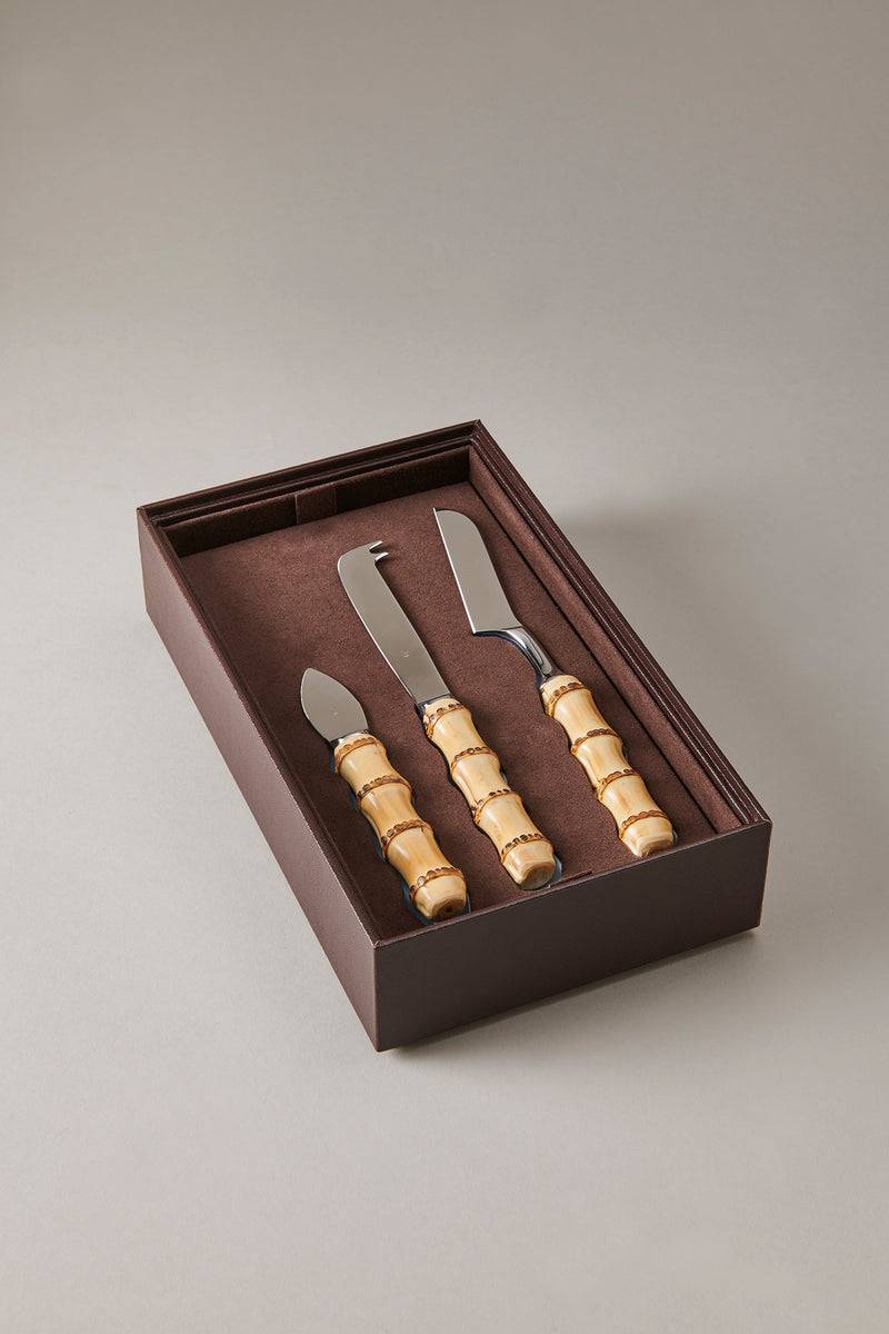 Lorenzi Milano Confezione coltelli formaggio deluxe in Bambù
