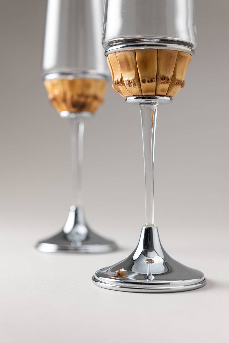 Lorenzi Milano Coppia flute champagne in Bambù Shopping Online