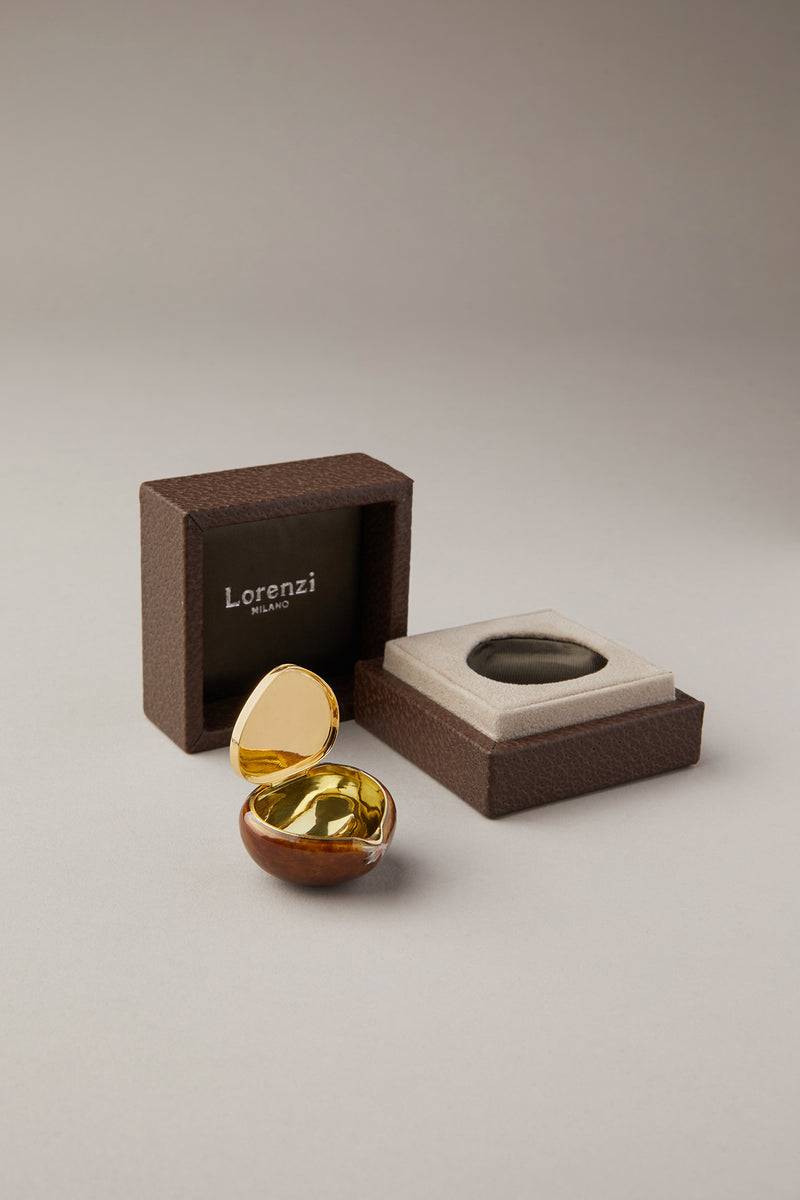 Lorenzi Milano Castagna porta pillole in Smalto Vendite Flash