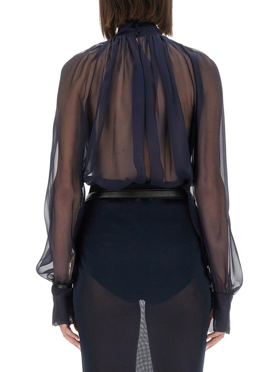 ﻿SAINT LAURENT BLUSA DOLCEVITA IN MUSSOLA DI SETA Italia
