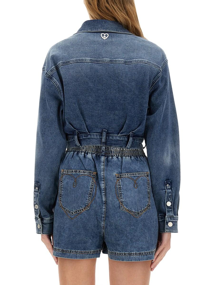 MOSCHINO JEANS CAMICIA IN DENIM DI COTONE CON LOGO In Linea