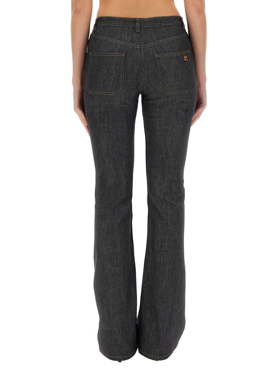 COURREGES JEANS BOOTCUT IN DENIM DI COTONE Vendita
