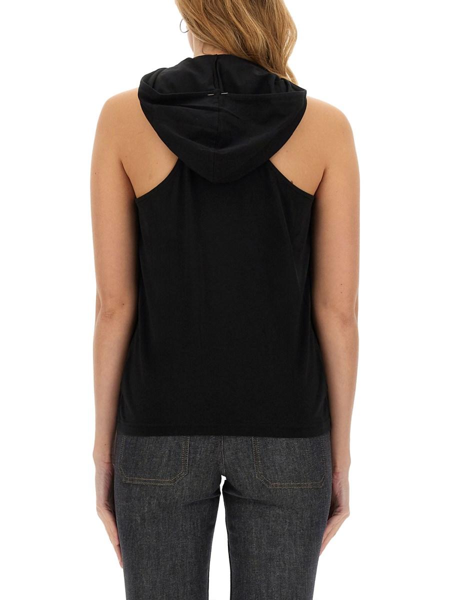 COURREGES TOP IN JERSEY DI COTONE CON LOGO Qualità Garantita