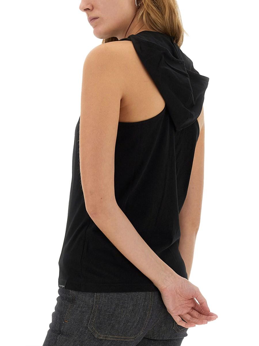 COURREGES TOP IN JERSEY DI COTONE CON LOGO Qualità Garantita