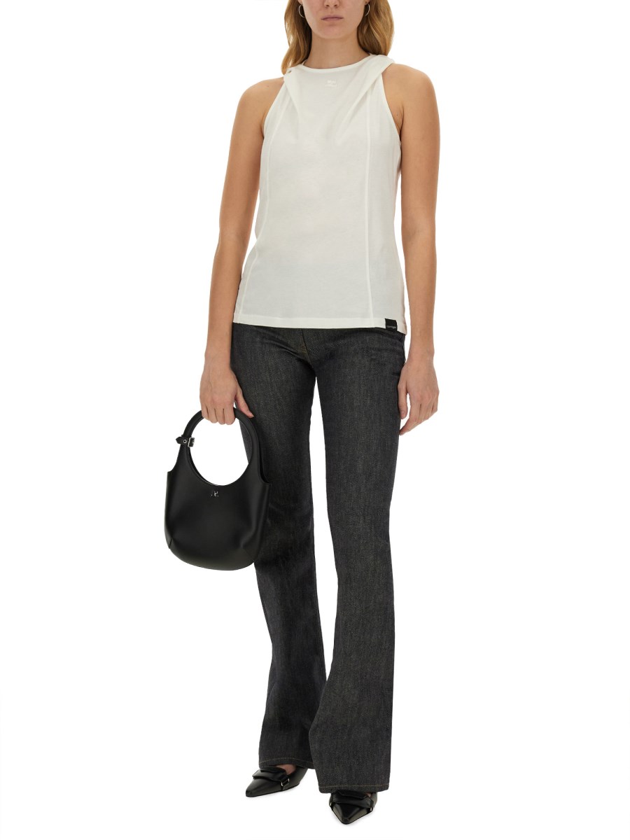 COURREGES TOP IN JERSEY DI COTONE CON LOGO Negozi Online