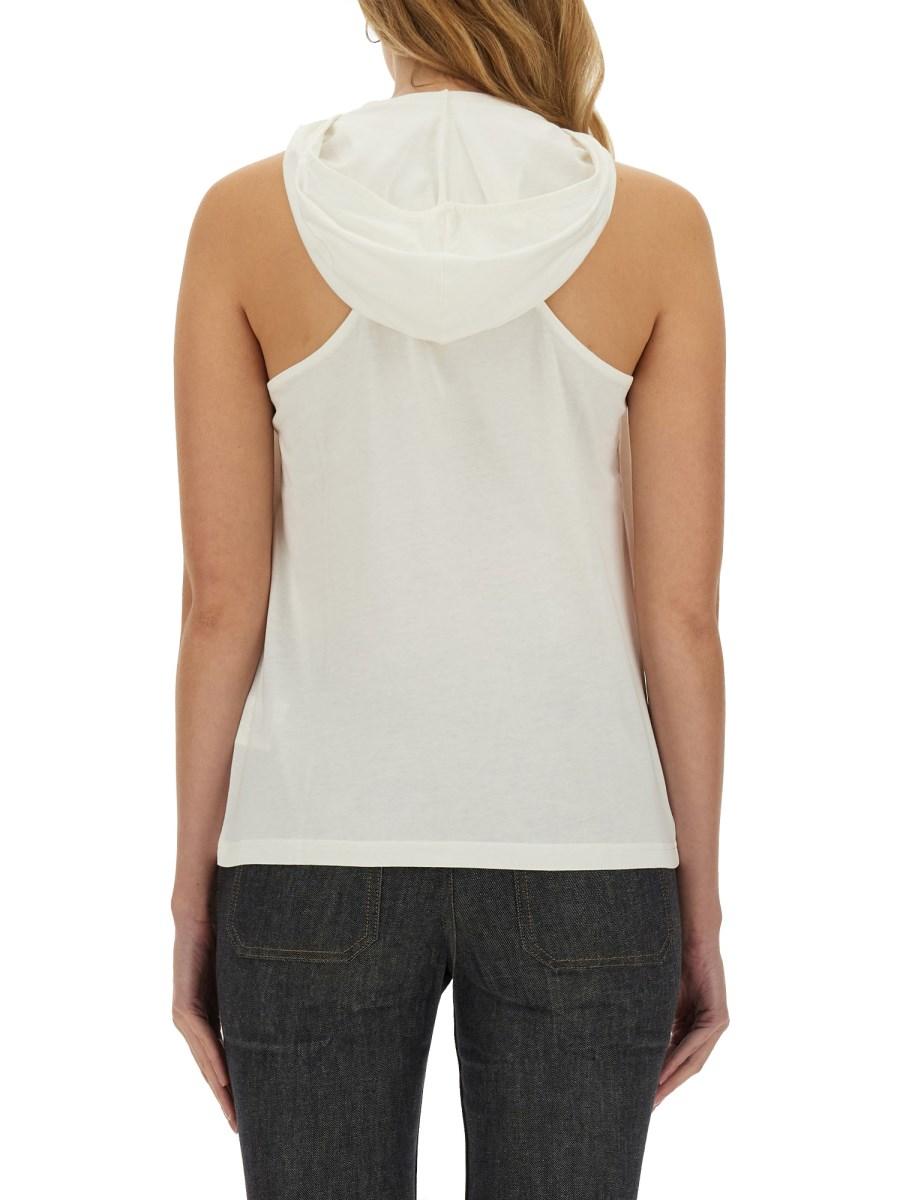 COURREGES TOP IN JERSEY DI COTONE CON LOGO Negozi Online