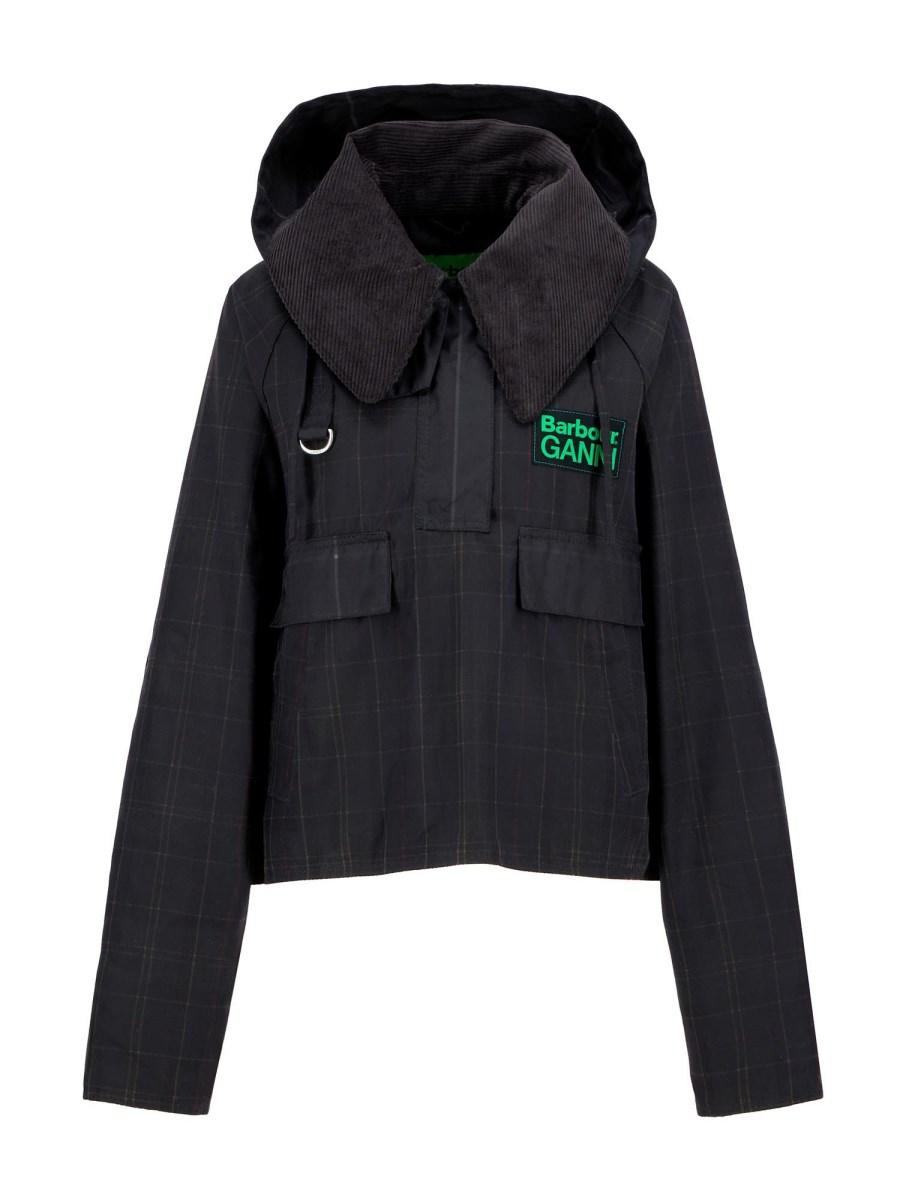 BARBOUR X GANNI ANORAK SMOCK BARBOUR X GANNI IN COTONE CERATO Acquista Ora