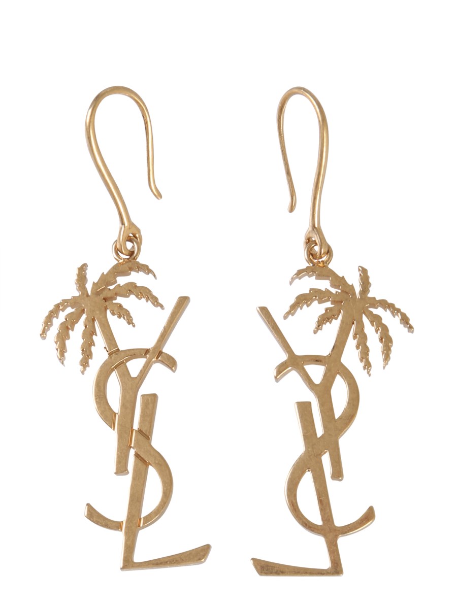 SAINT LAURENT ORECCHINI MONOGRAM PALMIER IN METALLO Vendita Economica