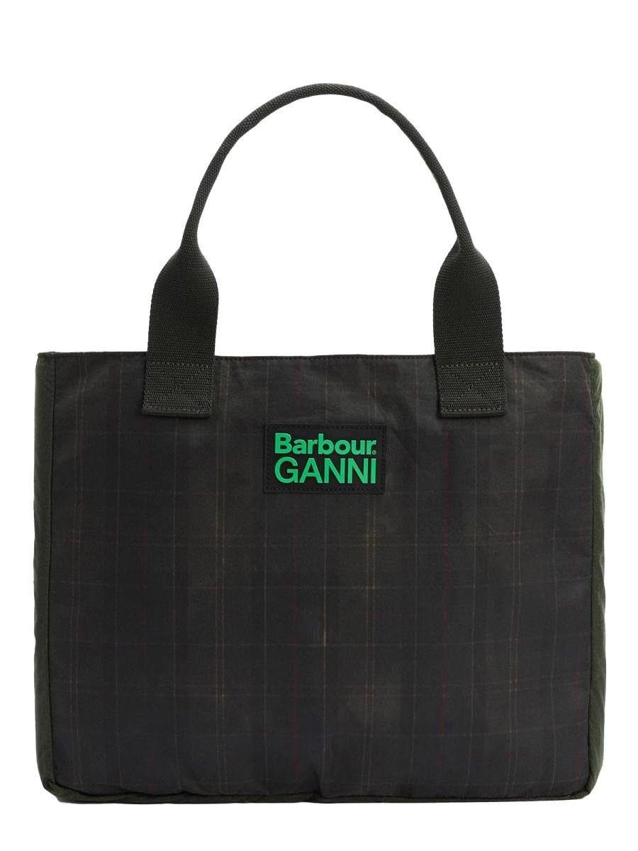 BARBOUR X GANNI BORSA TOTE IN COTONE CERATO BARBOUR X GANNI Negozi Online