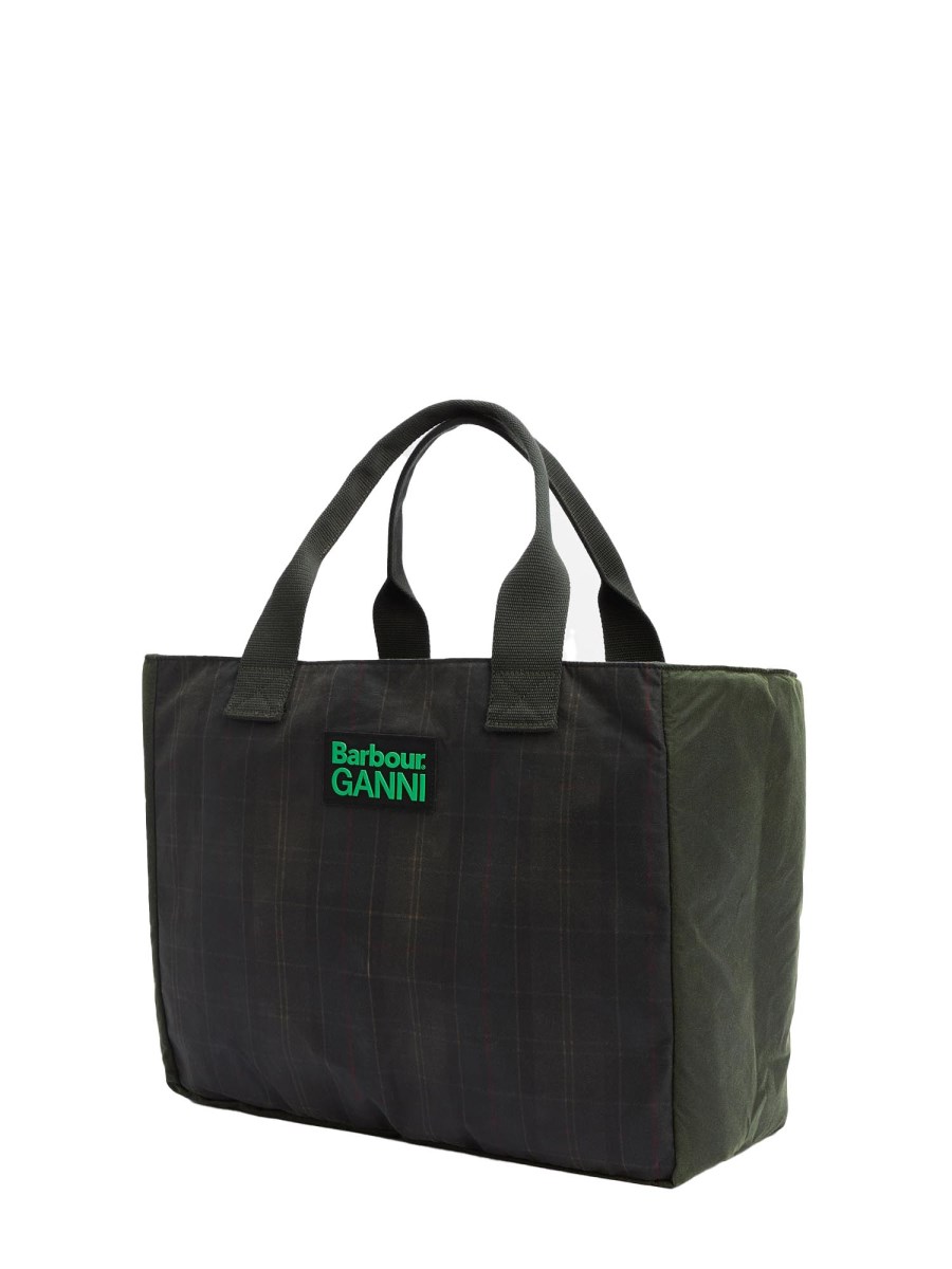 BARBOUR X GANNI BORSA TOTE IN COTONE CERATO BARBOUR X GANNI Negozi Online
