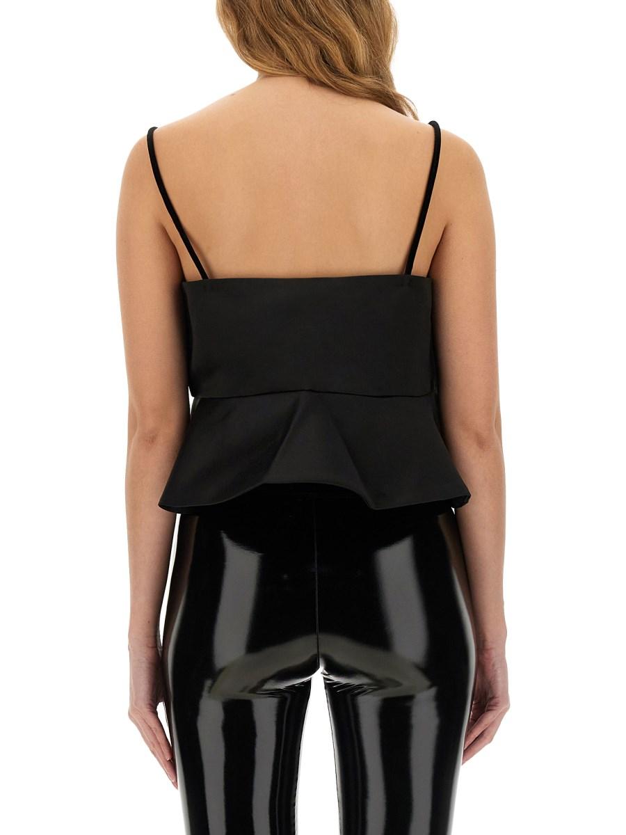 GANNI TOP IN RASO DUCHESSE In Saldo