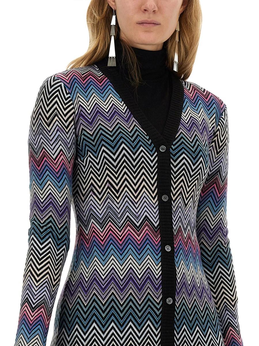 MISSONI CARDIGAN LUNGO IN LANA ZIG ZAG Moda