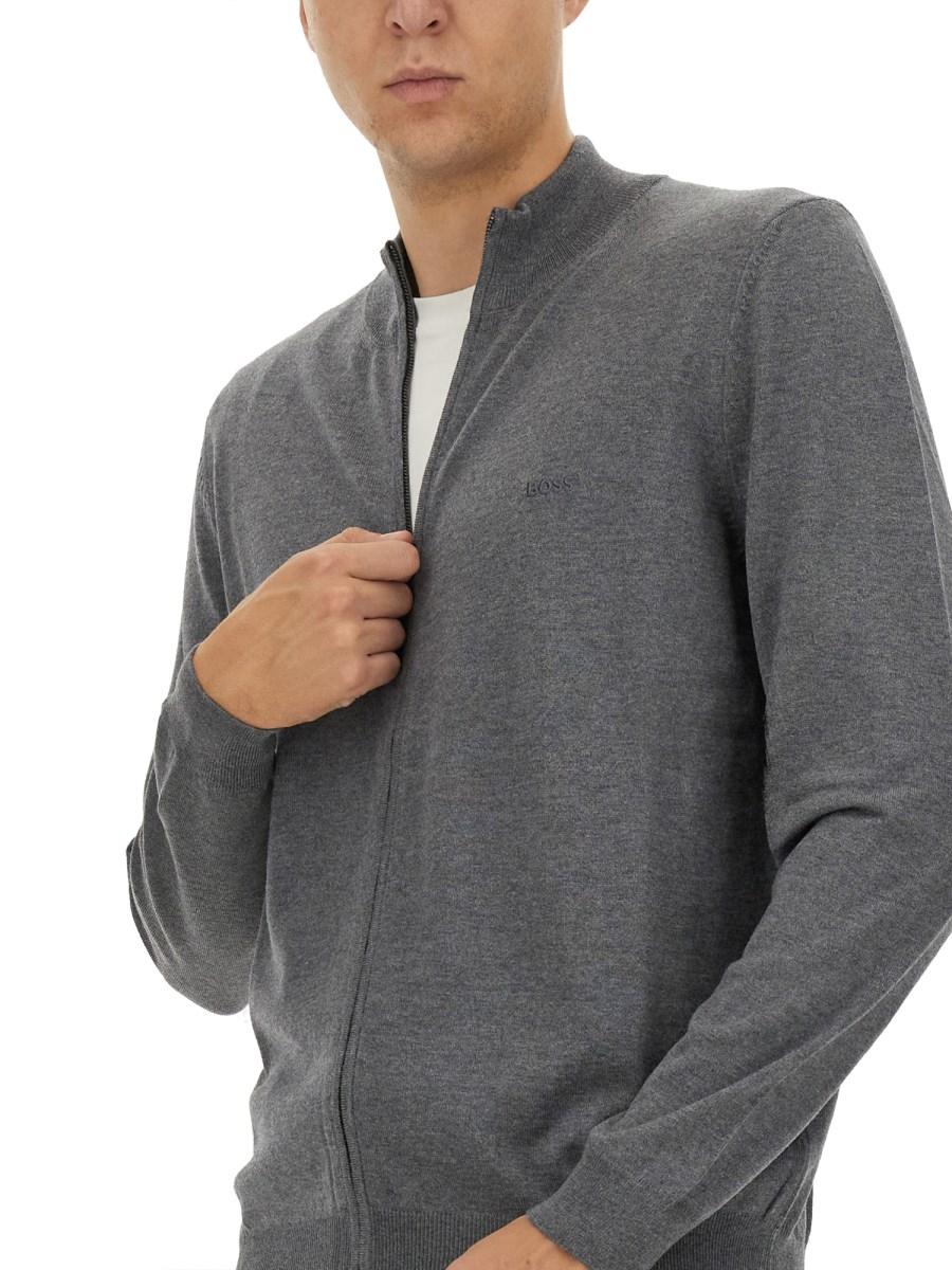 BOSS CARDIGAN BALONSO IN LANA CON ZIP Ultimi tre giorni