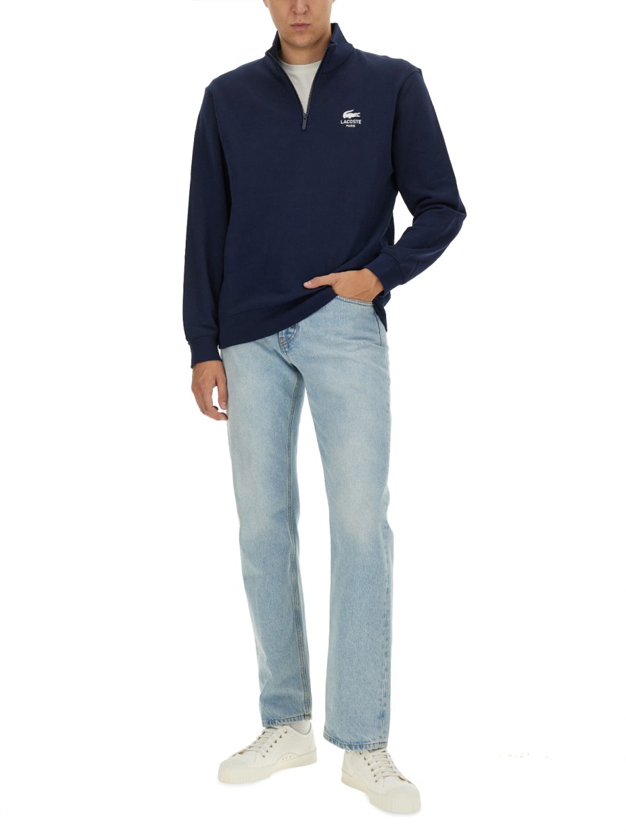 LACOSTE FELPA IN COTONE CON LOGO Spedizione Gratuita