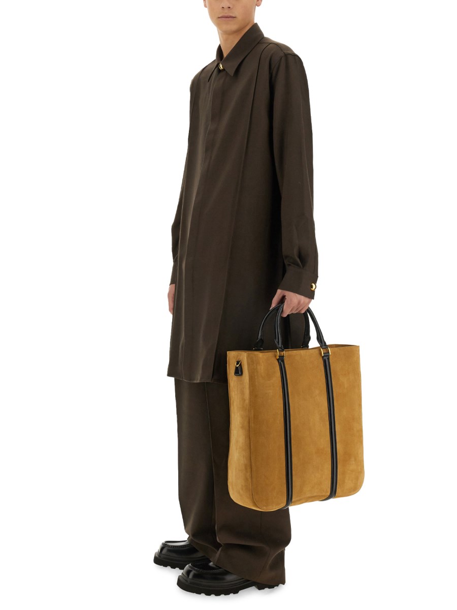 AMI PARIS CAMICIA PINTUCK LUNGA IN GABARDINA DI LANA Novità