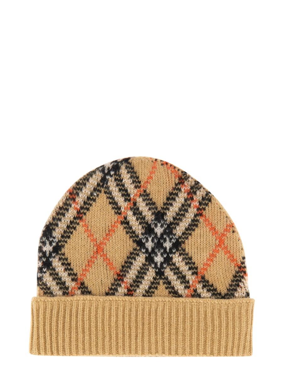 BURBERRY CAPPELLO BEANIE IN CASHMERE CHECK Saldi Di Fabbrica