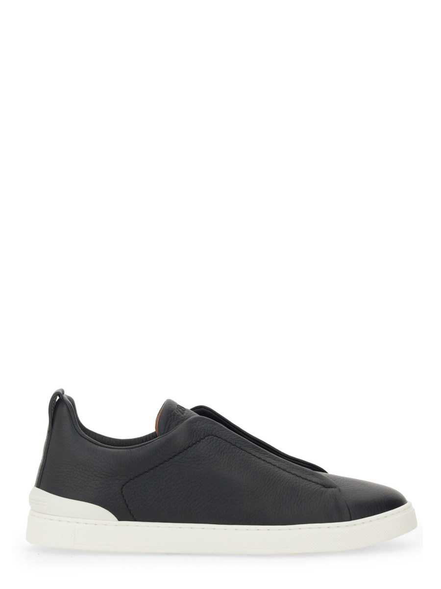 ZEGNA SNEAKER TRIPLE STITCH IN PELLE Pezzi Unici