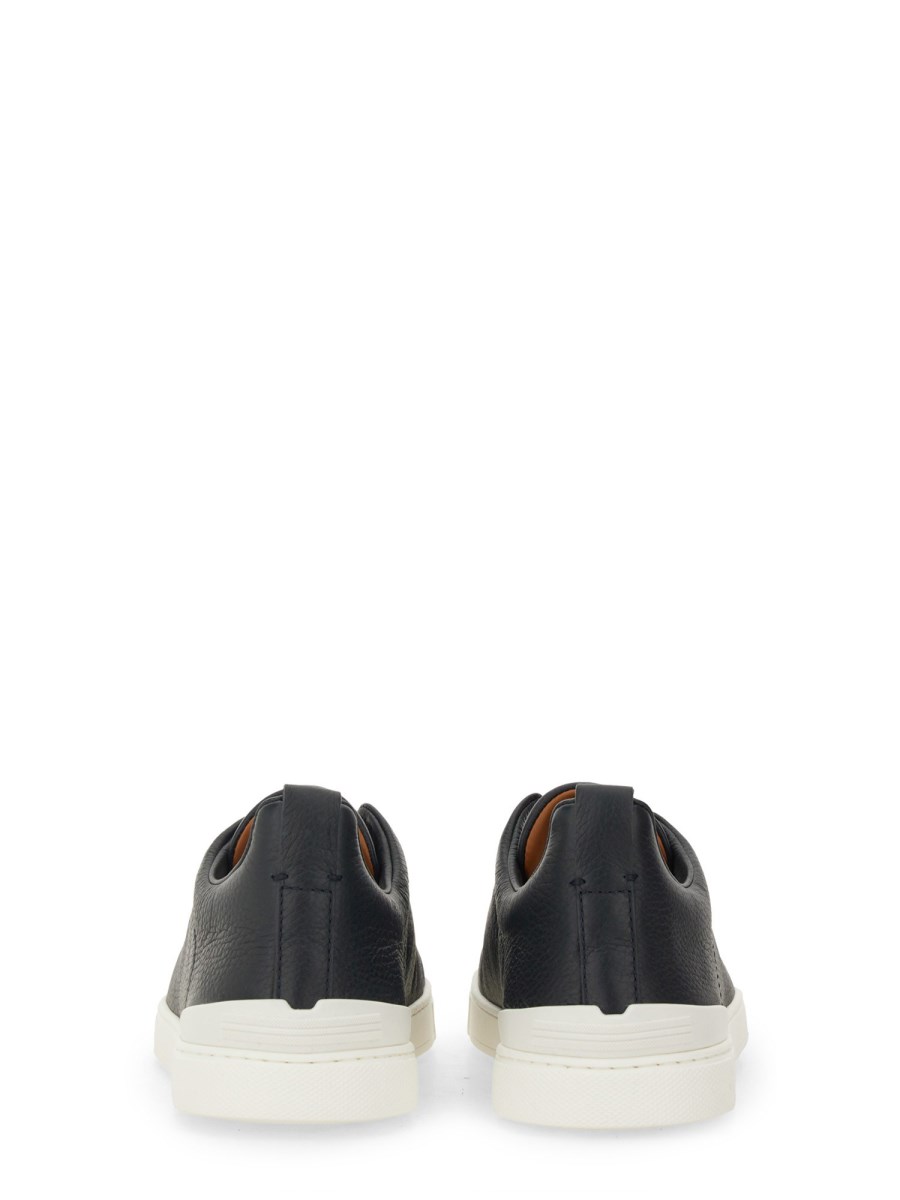 ZEGNA SNEAKER TRIPLE STITCH IN PELLE Pezzi Unici