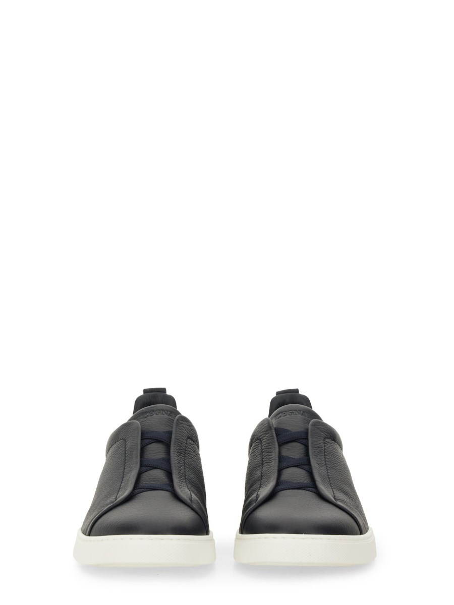 ZEGNA SNEAKER TRIPLE STITCH IN PELLE Pezzi Unici