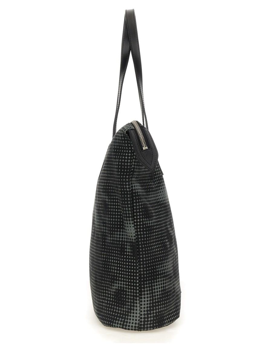 DRIES VAN NOTEN BORSA TOTE IN DENIM DI COTONE STAMPATO CON DETTAGLI IN PELLE Pezzi Unici