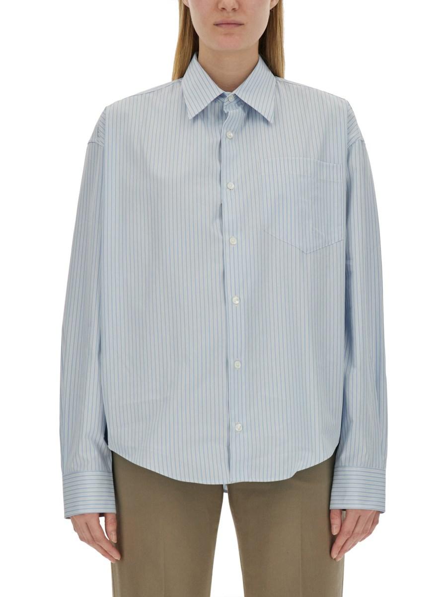 AMI PARIS CAMICIA IN POPELINE DI COTONE CON LOGO Soddisfazione Garantita