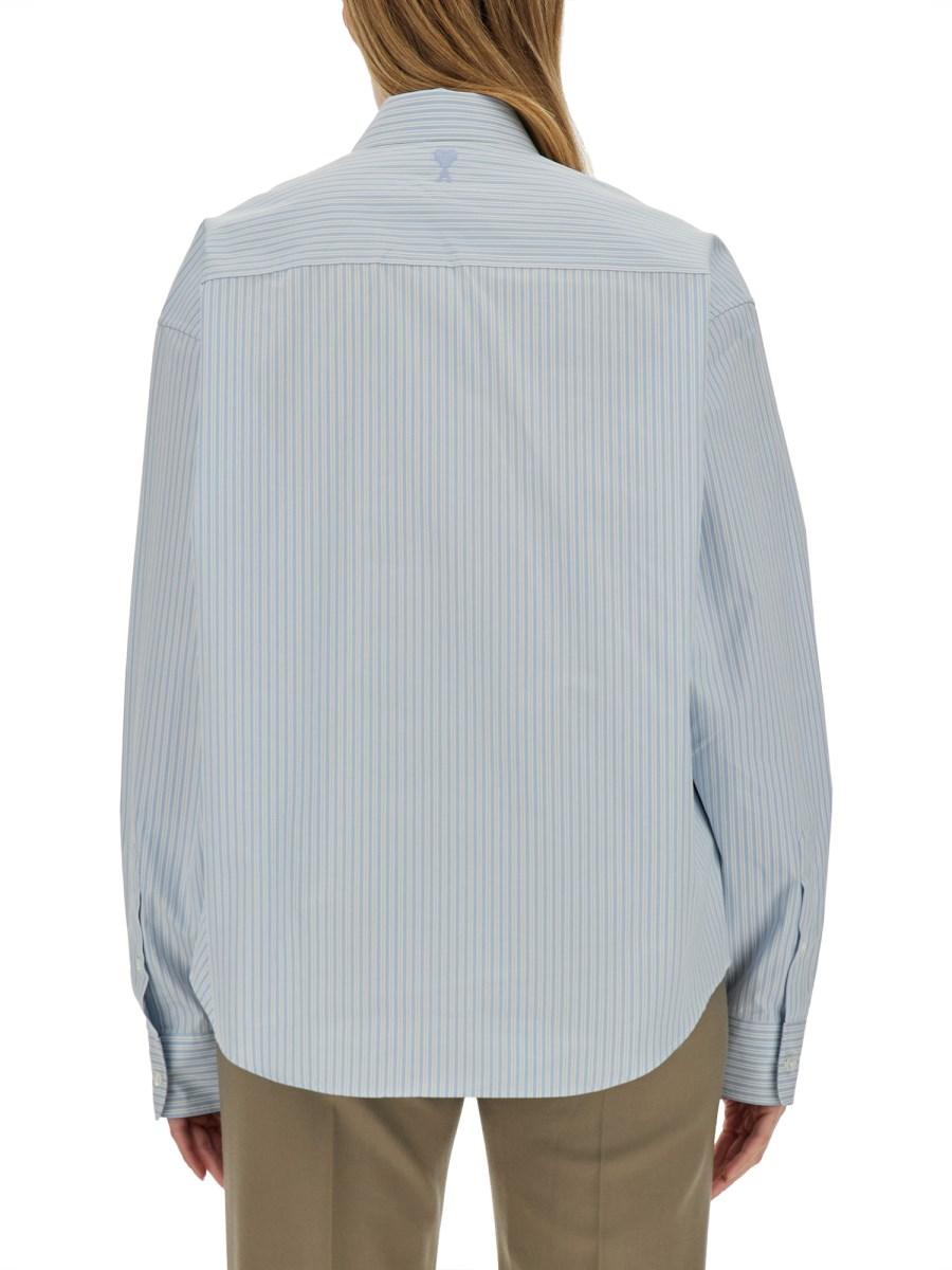 AMI PARIS CAMICIA IN POPELINE DI COTONE CON LOGO Soddisfazione Garantita
