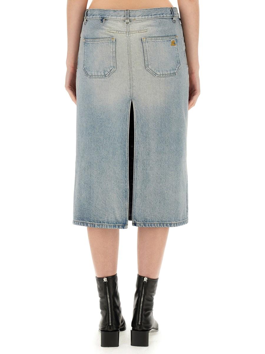 COURREGES GONNA MIDI IN DENIM DI COTONE Consegna Veloce