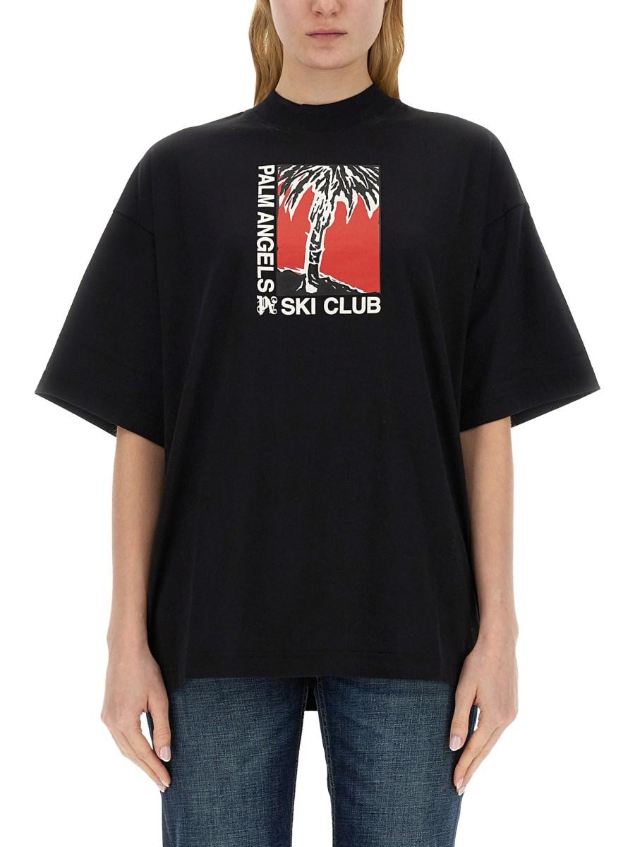 PALM ANGELS T-SHIRT FIT MORBIDO PALM SCI CLUB Affare Del Giorno
