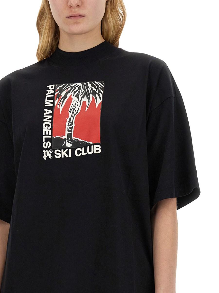 PALM ANGELS T-SHIRT FIT MORBIDO PALM SCI CLUB Affare Del Giorno