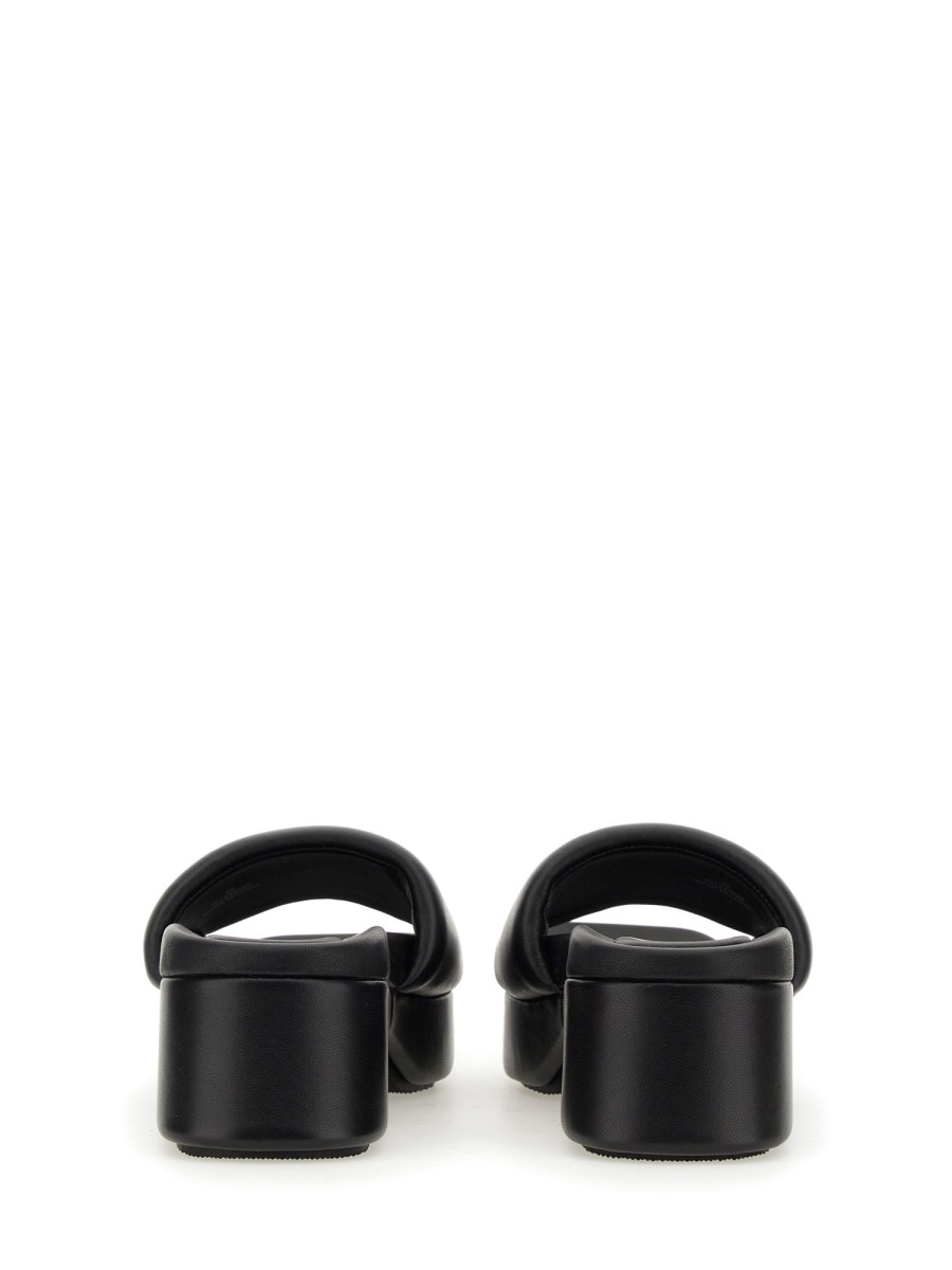 ALEXANDER WANG SANDALO CON LOGO E PLATEAU IN PELLE In Vendita
