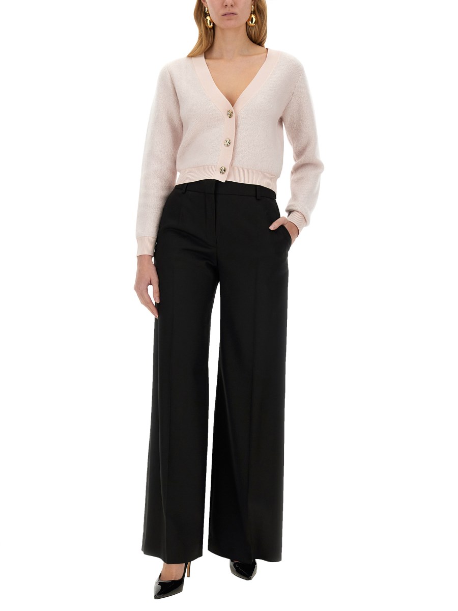 NINA RICCI CARDIGAN IN MOHAIR CON SCOLLO A V Economico