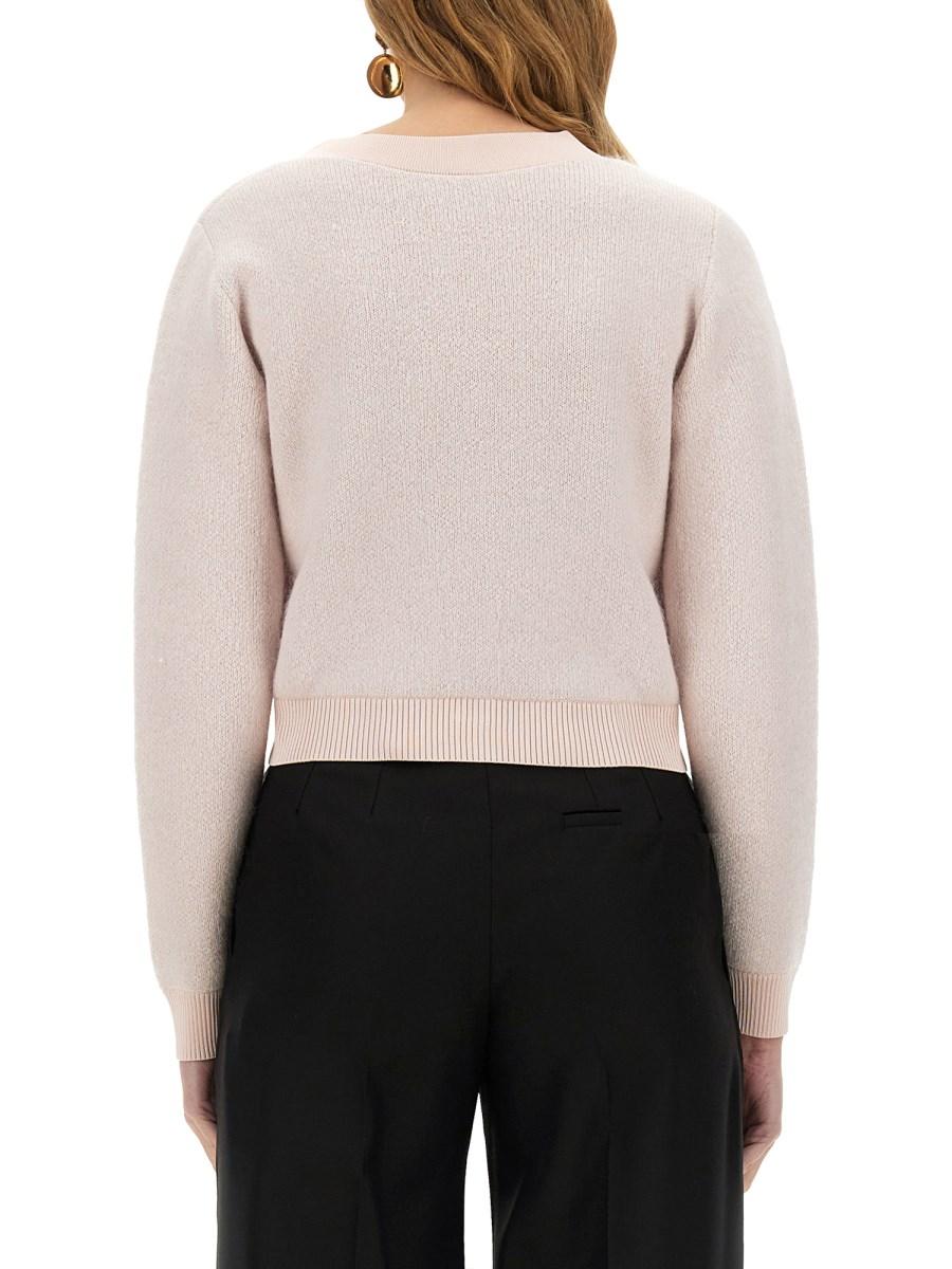 NINA RICCI CARDIGAN IN MOHAIR CON SCOLLO A V Economico