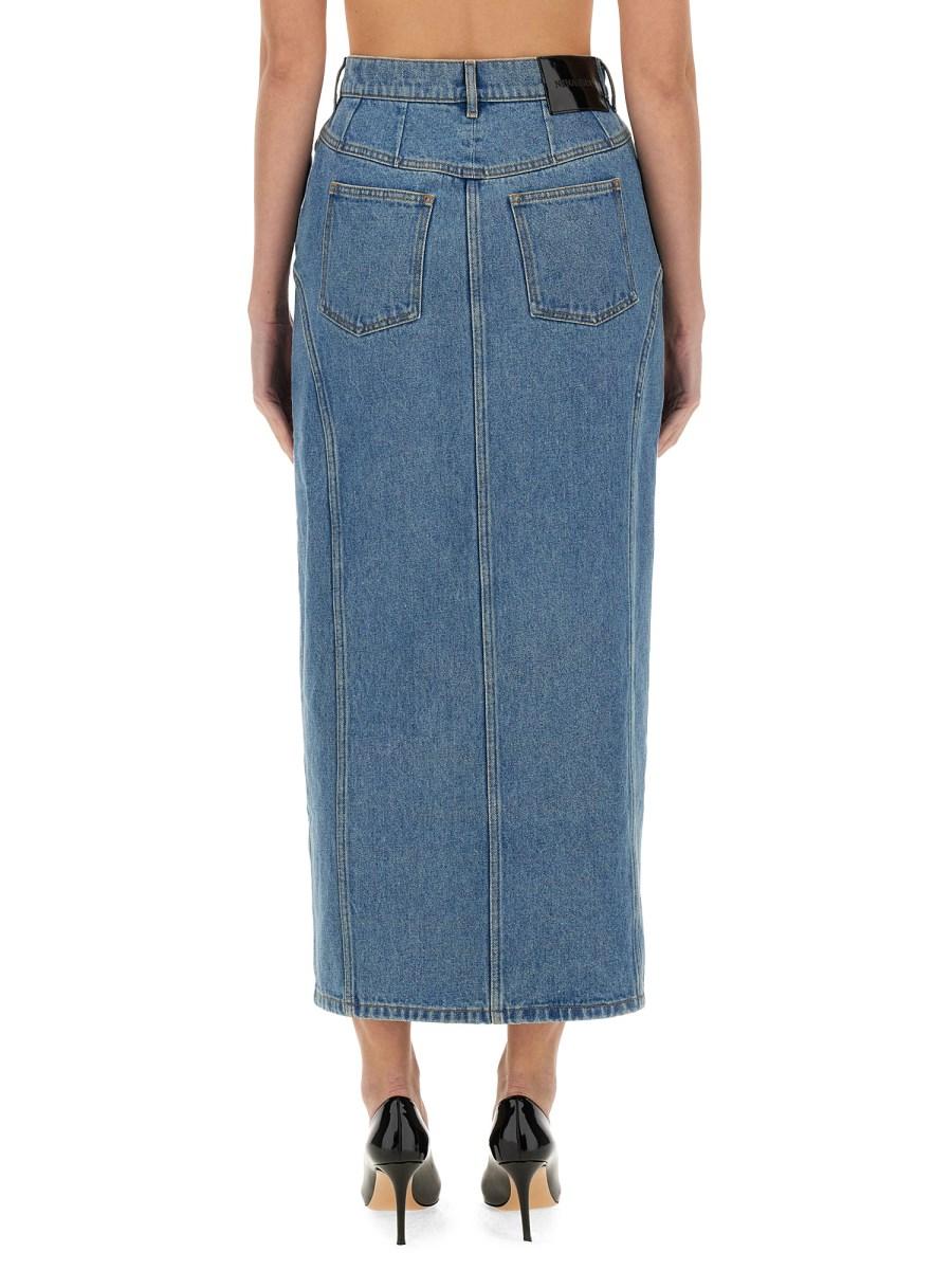 NINA RICCI GONNA LUNGA IN DENIM CON SPACCO In Vendita