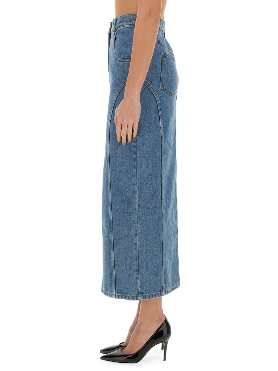 NINA RICCI GONNA LUNGA IN DENIM CON SPACCO In Vendita