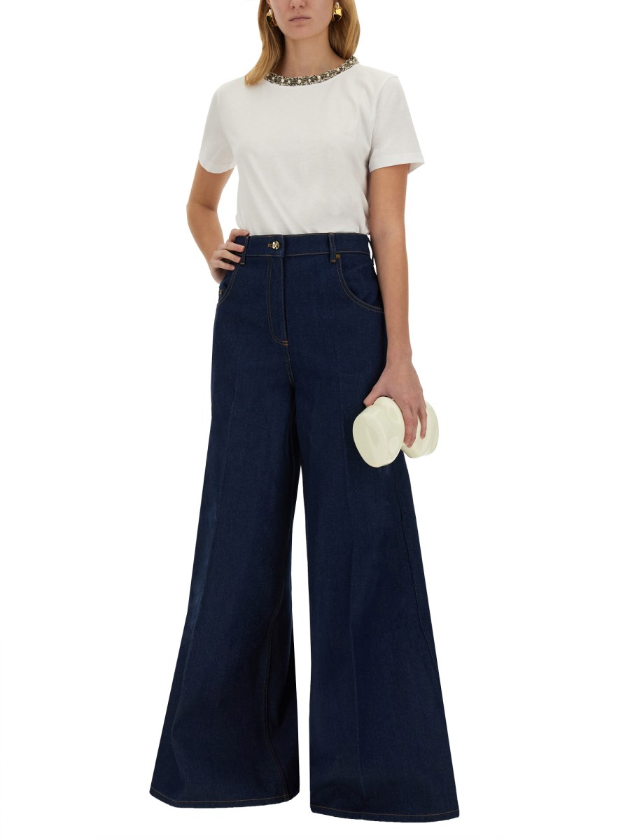 NINA RICCI T-SHIRT CON COLLO RICAMATO Saldi